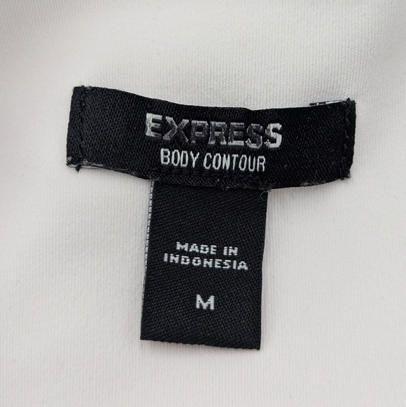 Express Body Contour Mock Neck Sleeveless Top White Minimalist Clean Girl Medium - Picture 3 of 11